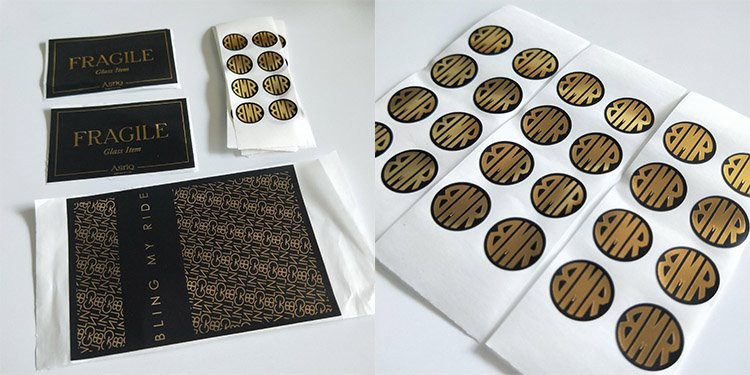 matte black gold foil stickers